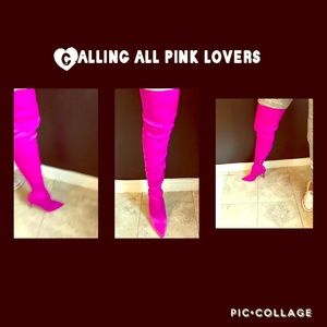 Aldo over the knee satin heel boots.